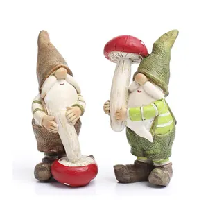 Resin Rustic Gnome Statues Fairy Garden Miniatures
