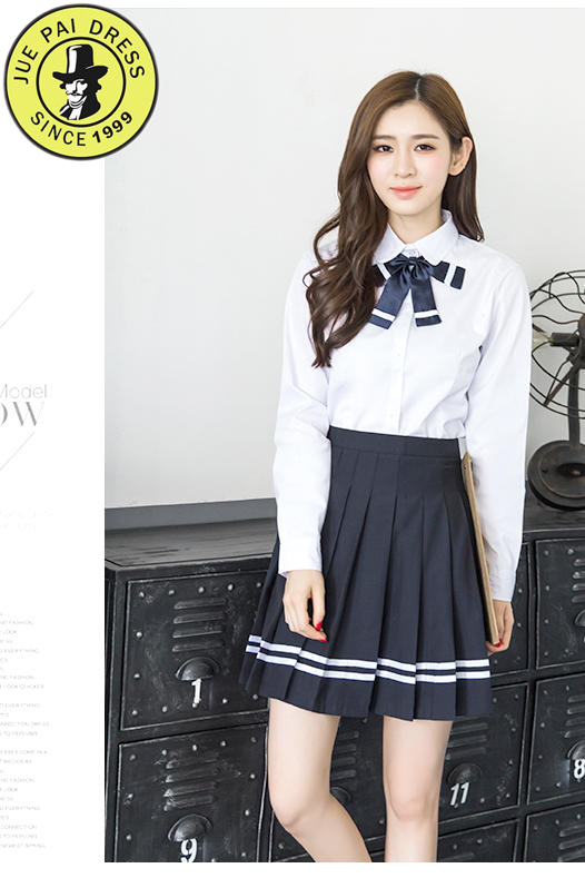Japanese School Uniform White Long Sleeve Shirt for Girls