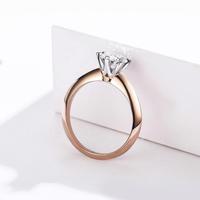 Bague en argent Sterling 925 pour femme, bague avec Zircon plaqué or Rose, attraction romantique