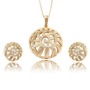 63740 Xuping Interieur Ideeën Sieraden Winkels Fantasy Ronde 18K Gold Filled Sieraden Set