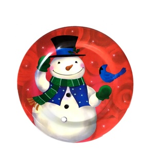 Plato <span class=keywords><strong>de</strong></span> <span class=keywords><strong>Melamina</strong></span> Económico con Estampado <span class=keywords><strong>de</strong></span> Muñeco <span class=keywords><strong>de</strong></span> Nieve, Ideal para Navidad, Gran Venta en Supermercados - Product Image 1