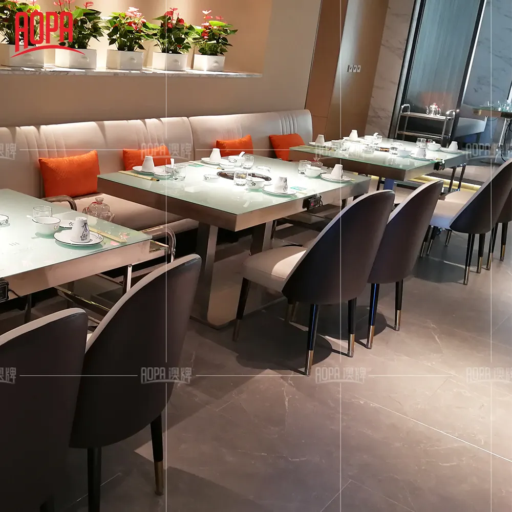 AOPA Glass Tabletop Commercial Shabu-shabu Restaurant individual hot pot table