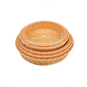 Fabrik Großhandel billig modische hochwertige anmutige wasch bare Kunststoff Rattan Food Tray