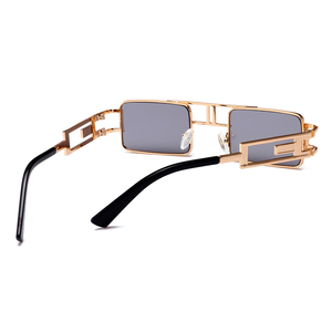 <span class=keywords><strong>Gafas</strong></span> de Sol <span class=keywords><strong>Rectangulares</strong></span> para Hombre, Estilo Steampunk, Marco Metálico Dorado, Negro y Rojo, Parte Superior Plana, <span class=keywords><strong>Gafas</strong></span> de Sol Cuadradas para Mujer, Moda 2019, Estilo Cool para Hombre - Product Image 3