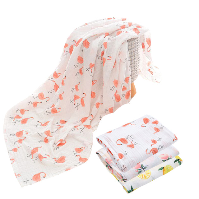 Zogift 2018 algodón manta de bebé Flamingo suave multifuncional mantas muselina del bebé - Product Image 1