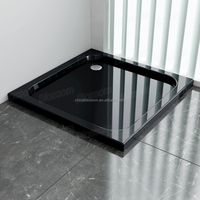 Carré noir Abs Amovible en Fiber de Verre En Résine Autoportante Plateau Pas Cher Personnalisé Base de Douche En Acrylique