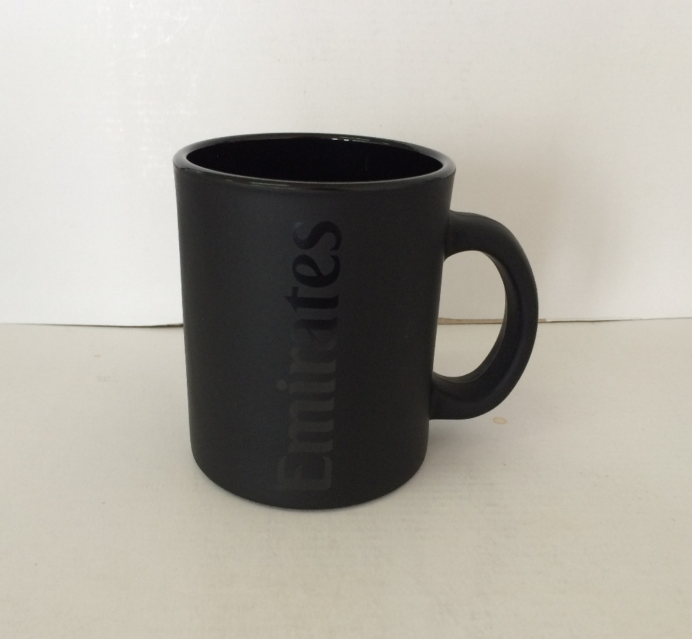 11oz Solid Matt Black Color Glass Mug