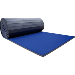 Colchoneta enrollada para gimnasia, colchoneta para porristas, color azul, venta al por mayor