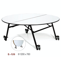 Table ronde pliante en plastique blanc de 8 pieds pour 10 personnes