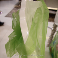 Housse de chaise de mariage, avec noeud, en organza, vert, printemps,