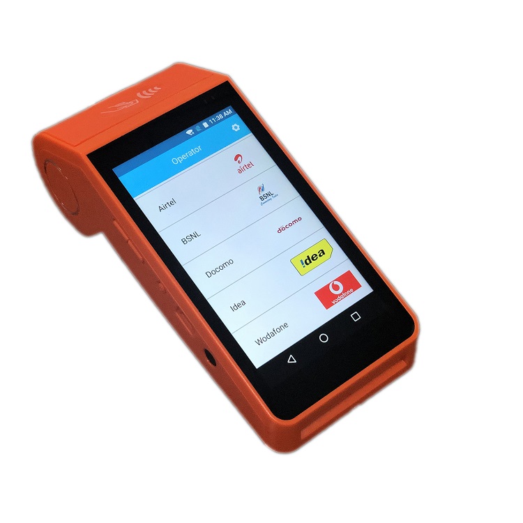 Настраиваемый Android Smart Handheld POS терминал с принтером для мобильного телефона Airtime Topup и электронный ваучер