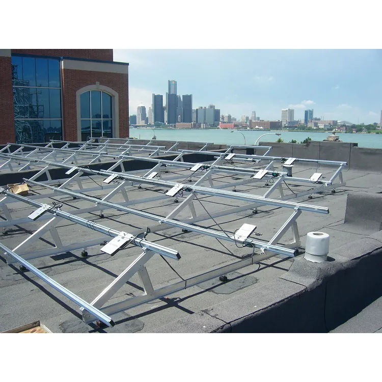 उच्च गुणवत्ता वाले फ्लैट छत त्रिकोणीय के लिए सौर पैनल समर्थन फ्रेम छत बढ़ते प्रणाली