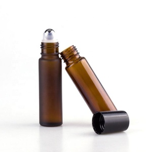 Oferta Especial: Botella de Vidrio para Perfume de 10 ml, Botella Roll-on de Alta Calidad, Botella Vacía Esmerilada Color Ámbar, Botella para Aceites Esenciales - Product Image 2