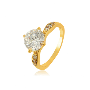 15958 xuping elegant engagement bruiloft 24 k goud diamanten ring voor bruid of vrouwen - Product Image 1