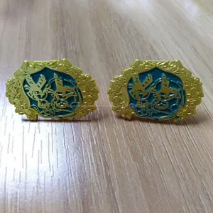 3D tasarım altın askeri kalkan metal pin badge