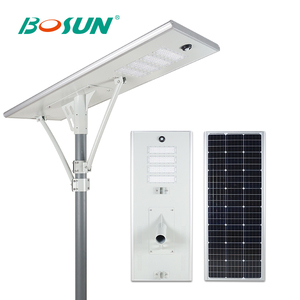 BOSUN Ip65 Chống Thấm Nước Nhôm Motion Sensor 100W Tất Cả Trong Một Năng Lượng Mặt Trời Dẫn Ánh Sáng Đường Phố - Product Image 1