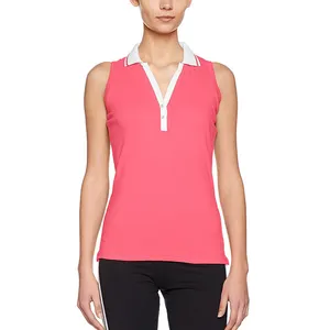 Polos sin mangas para <span class=keywords><strong>mujer</strong></span> con cuello en V personalizados en <span class=keywords><strong>blanco</strong></span> importado de China a la última moda - Product Image 1