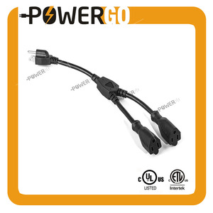 Cavo di prolunga per cavo di alimentazione a 3 punte Y Splitter-cavo striscia di uscita Saver - AC cavo di alimentazione Splitter - 16AWG - 1 <span class=keywords><strong>piede</strong></span> - Product Image 2