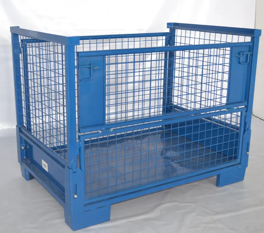 Metal wire mesh cages heavy duty foldable pallet container