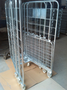 चीनी निर्माता Foldable औद्योगिक रोलिंग पिंजरे गोदाम रसद Nestable फूस कंटेनर ट्राली - Product Image 4