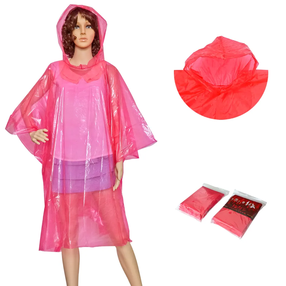 Imperméable pliable pour adulte, poncho de pluie, en plastique transparent, pliable, avec capuche