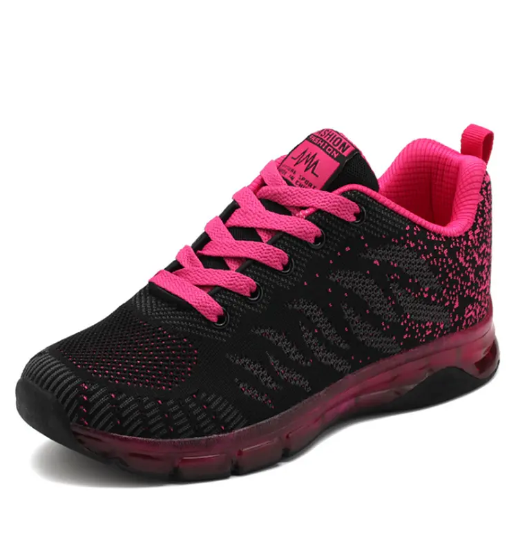 2022 New Model Lace Up Fashion Black Women Sport Shoes Running Shoes Sneakers