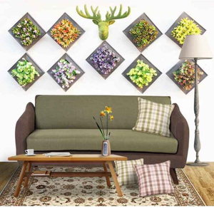 Decorativas al por mayor ciervos cabeza foto madera marco plantas suculentas Frames Set - Product Image 1