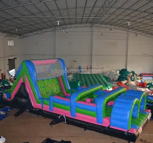 PVC tarpaulin inflatable combo castle obstacle for kids