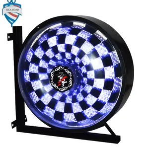 New style Best seller rotating barber shop pole round colorful lighting lamp