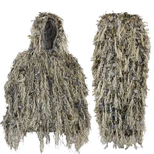 卸売り工場砂漠の葉カモフラージュ衣類狩猟用ギリースーツ