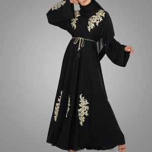 Abbigliamento Islamico Stile Dubai per Donne, Nuova Elegante Abaya Musulmana con Decorazioni in Pizzo, Vestiti <span class=keywords><strong>Arabi</strong></span> per Signore - Product Image 3