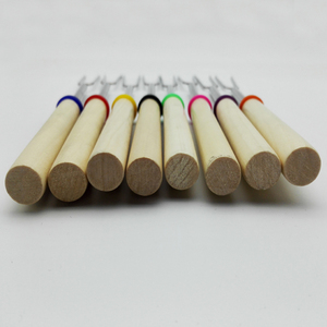 Custom 32 "barbacoa canva <span class=keywords><strong>bolsa</strong></span> extensible flexible de acero inoxidable madera <span class=keywords><strong>asar</strong></span> telescópico mango de madera barbacoa tenedor - Product Image 5