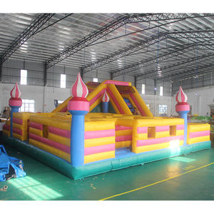 Hot Bán <span class=keywords><strong>Big</strong></span> Vui Chơi Giải Trí Công Viên Ngoài Trời Lớn Lâu Đài Inflatable Với Trượt Bơm Hơi Và Các Chướng Ngại Vật Inflatable Từ Trung Quốc - Product Image 4