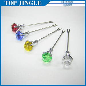 Lot de 5 petites fourchettes à fruits en métal en forme de diamant - Product Image 1