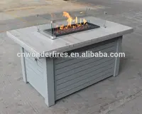 Mesa de fuego rectangular de propano para patio trasero, alta gama, 2018