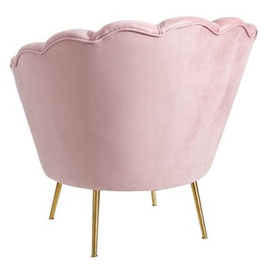 <span class=keywords><strong>Poltrona</strong></span> Moderna di Lusso Singola con <span class=keywords><strong>Gambe</strong></span> Dorate in Velluto Rosa - Product Image 5