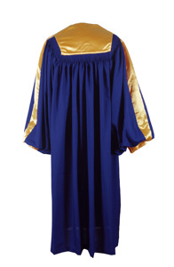 Bata de coro de Iglesia estriada de lujo de poliéster 100% con estola - Product Image 2