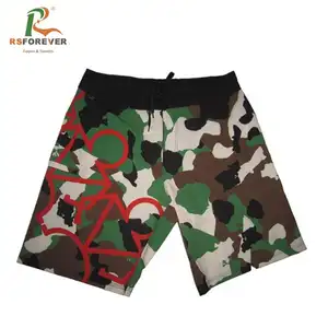 Luxury 4 Way Stretch Board Shorts Hawaii Camo Swim Surf Shorts Swimwear For Men Caumflag