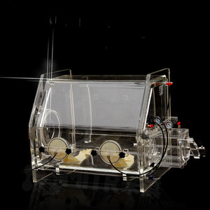 Caja de guantes de acrílico transparente para laboratorio, para operación aislada - Product Image 4