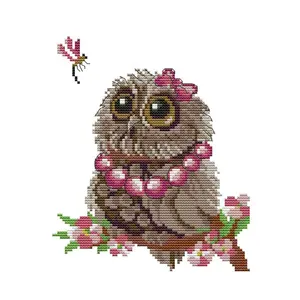 NKF Owls Và Chuồn Chuồn Cross Stitch Canvas Tính Kích Thước Nhỏ Diy Thủ Công Bộ Dụng Cụ