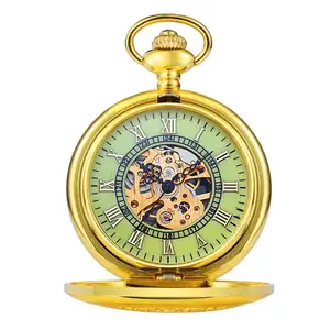 Neue Mode Goldenen Schnatz Taschenuhr Edelstahl mit Halskette Kette Quarz Uhr für Junge Menschen Beste Geschenk