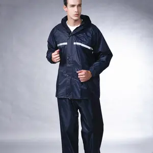 Rüzgar geçirmez manşetleri çalışma PVC yağmurluk gizli şapka PVC yağmurluk PU Rainwear