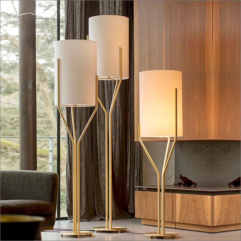 Moderne Stoff Gold Baum Zweig Led Boden Lampe Für Hotel Dekoration