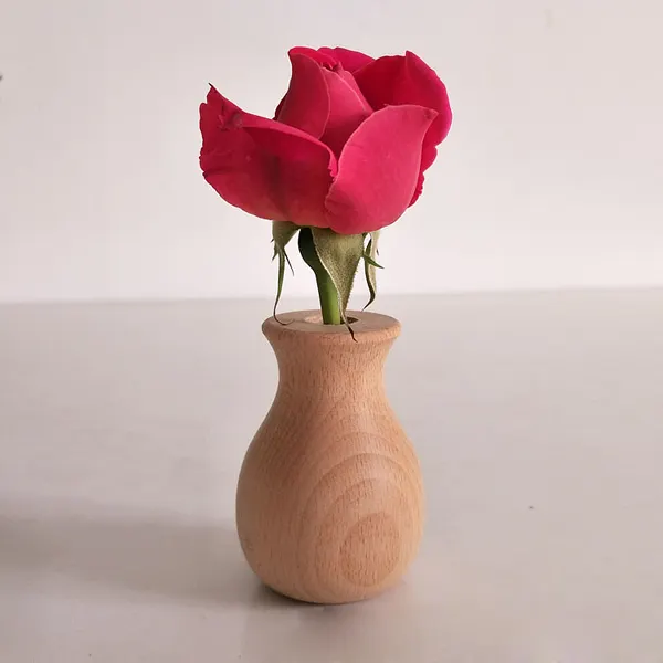 Мини ваза из бука, Настольная ваза для цветов из натурального дерева, декоративная ваза