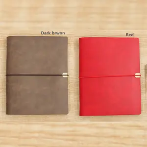 A5 mềm bìa da ràng buộc tạp chí loose-leaf notepad chấm/lót/trang trống nhật ký máy tính xách tay