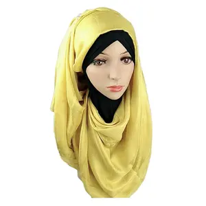 fashion plain color Dutch flax material sunshine design headscarf women muslim women long head scarf