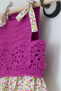 Suéter de Verano para Niñas, Diseño Casual, Color Sólido, Tejido de Ganchillo de Algodón, con Lazo, Largo hasta la Rodilla - Product Image 4