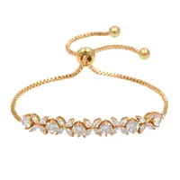 Kunstmatige gouden sieraden bloem diamond verstelbare bolo dagelijkse slijtage armbanden voor college meisjes
