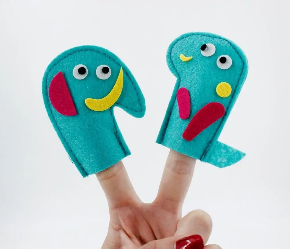 Set di marionette da dito fatte a mano di dinosauro morbido da 10 pezzi regalo per bambini impara a giocare a Story Toy Baby Monster theater
