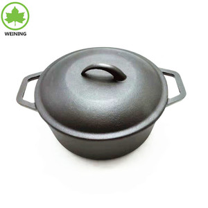 Four hollandais en fonte Grande et lourde marmite à paroi épaisse <span class=keywords><strong>Casserole</strong></span> en fonte pré-assaisonnée - Product Image 6